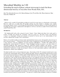 Microbial Motility in 3-D Extending the Reach of Phase Contrast Microscopy to Track the Three- Dimensional Motility of Microbes from Woods Hole, MA