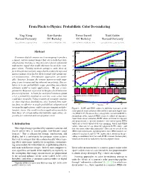 Probabilistic Color De-Rendering