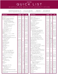 Quick List of Official New Mexico State University Offices