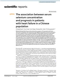 The Association Between Serum Selenium Concentration