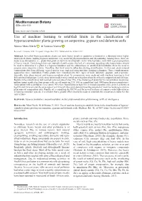 Use of Machine Learning to Establish Limits in the Classification Of
