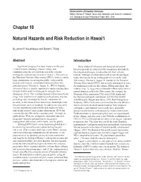 Chapter 10 Natural Hazards and Risk Reduction in Hawai'i