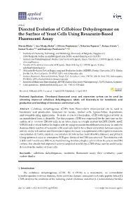 Directed Evolution of Cellobiose Dehydrogenase on the Surface of Yeast Cells Using Resazurin-Based Fluorescent Assay