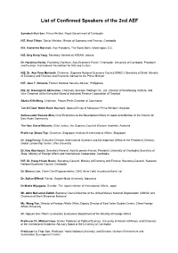 List of Confirmed Speakers of the 2Nd AEF