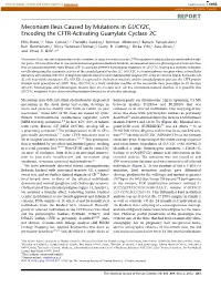 Meconium Ileus Caused by Mutations in GUCY2C, Encoding the CFTR-Activating Guanylate Cyclase 2C