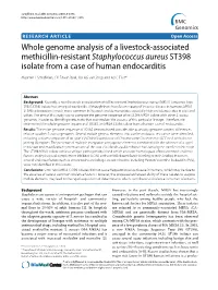 Whole Genome Analysis of a Livestock-Associated Methicillin-Resistant Staphylococcus Aureus ST398 Isolate from a Case of Human E
