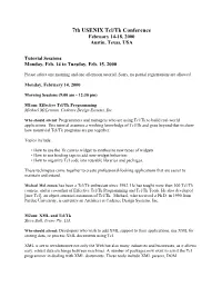 7Th USENIX Tcl/Tk Conference February 14-18, 2000 Austin, Texas, USA