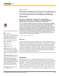 Pitchfork and Gprasp2 Target Smoothened to the Primary Cilium for Hedgehog Pathway Activation