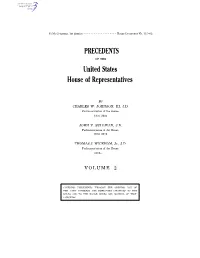PRECEDENTS United States House of Representatives