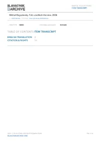 Table of Contents Item Transcript