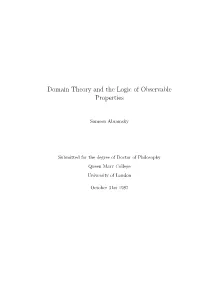Domain Theory and the Logic of Observable Properties