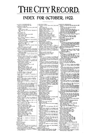 Index for October, 1922