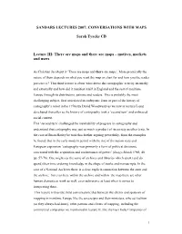 Sandars Lectures 2007: Conversations with Maps