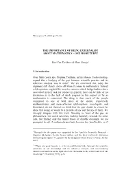 The Importance of Being Externalist About Mathematics – One More Turn?