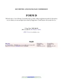Tive, Inc. Form D Filed 2021-06-24