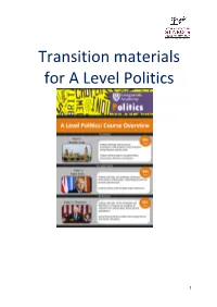 Transition Materials for a Level Politics