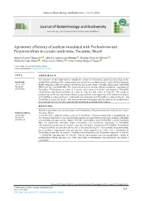 Trichoderma and Purpureocillium in Cerrado Condi-Tions, Tocantins, Brazil