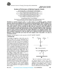 Analysis of Performance of Switched Capacitor Circuits E