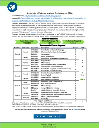Associate of Science in Music Technology Program