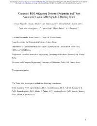 Canonical EEG Microstate Dynamic Properties and Their Associations with Fmri Signals at Resting Brain