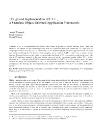 Design and Implementation of ET++, a Seamless Object-Oriented Application Framework1