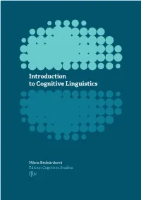 Introduction to Cognitive Linguistics