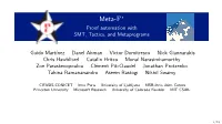 Meta-F‹ Proof Automation with SMT, Tactics, and Metaprograms