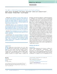 The ABC's of Spinal Decompression: Pearls and Technical Notes