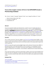Trace Amine Receptor (Version 2019.4) in the IUPHAR/BPS Guide to Pharmacology Database