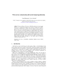 Web Service Orchestration Driven by Formal Specification