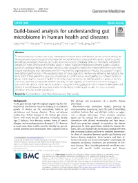 Guild-Based Analysis for Understanding Gut Microbiome in Human Health and Diseases Guojun Wu1,2,3†, Naisi Zhao1,4†, Chenhong Zhang3,5, Yan Y