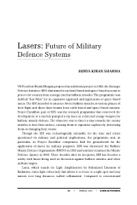 Lasers: Future of Military Defence Systems, by Surya Kiran