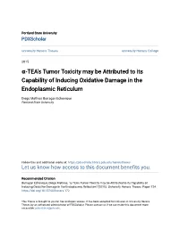 Α-TEA's Tumor Toxicity May Be Attributed to Its Capability of Inducing Oxidative Damage in the Endoplasmic Reticulum