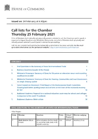 View Call Lists: Chamber PDF File 0.07 MB