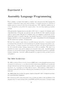 Assembly Language Programming