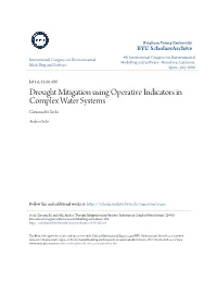 Drought Mitigation Using Operative Indicators in Complex Water Systems Giovanni M