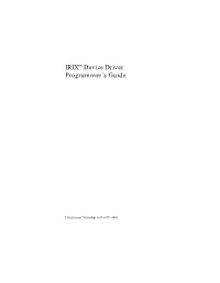 IRIX™ Device Driver Programmer's Guide