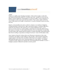 Open Invention Network® Believes That One of the Keys to Innovation in the Linux Community Is the Ability to Share Software Code and Ideas