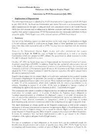 Parallel Report UPR Nepal FIAN 2