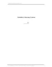 Schedules to Insurance Contract-Part of MTD