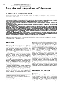 Body Size and Composition in Polynesians