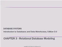CHAPTER 3 - Relational Database Modeling