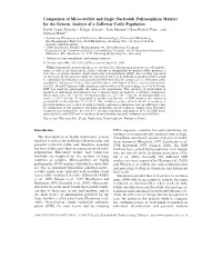 Comparison of Microsatellite and Single Nucleotide Polymorphism