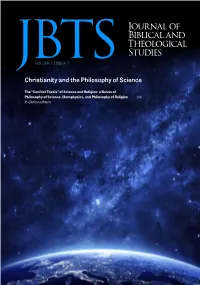 Conflict Thesis” of Science and Religion: a Nexus of Philosophy of Science, Metaphysics, and Philosophy of Religion 208 R