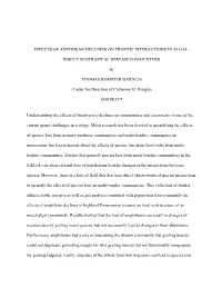 Effects of Amphibian Declines on Trophic Interactions in Algal