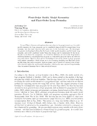 First-Order Stable Model Semantics and First-Order Loop Formulas