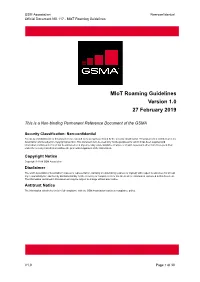 Miot Roaming Guidelines Version 1.0 27 February 2019