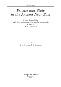 Private and State in the Ancient Near East
