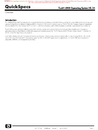 Quickspecs Tru64 UNIX Operating System V5.1A