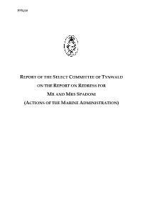 Report of Select Committee